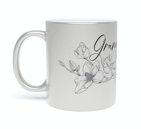 Grandmommie Mug,Mother Ceramic Mug,Funny Mom Mug,Cool Design Cup,Flower Grandma Cup,Mother's Day Gifts,Magnolia Branchs mug,%100 Ceramic cup,Mother's Day Gift