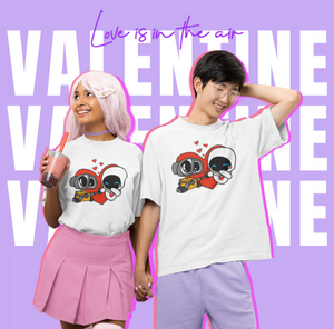 Wall-E and Eve Love, Disney Pixar Wall-E Eve Love T-Shirt,Tee for Youth, Bday Shirt, Gift for BFF, Valentine's Day Shirt, Valentines Tee, Plus Size Shirt, % 100 Cotton Custom Shirt, Valentine Wall-E Eve  Lots of Love Short Sleeve T-Shirt