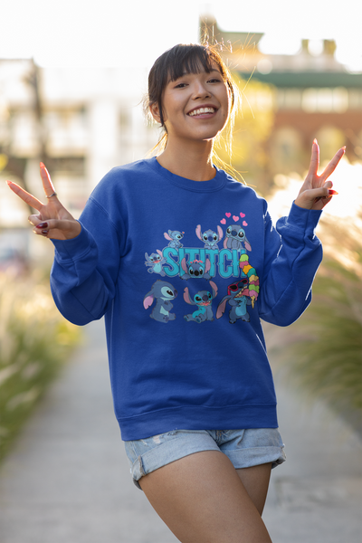 Lilo Stitch Sweatshirt, Stitch Girl's Classic Sweatshirt, Disney Lilo Simply Stitch Sweatshirt, Cute Stitch Design Sweatshirt,Lilo & Stitch - Ohana Top, Stitch Lover