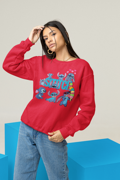 Lilo Stitch Sweatshirt, Stitch Girl's Classic Sweatshirt, Disney Lilo Simply Stitch Sweatshirt, Cute Stitch Design Sweatshirt,Lilo & Stitch - Ohana Top, Stitch Lover