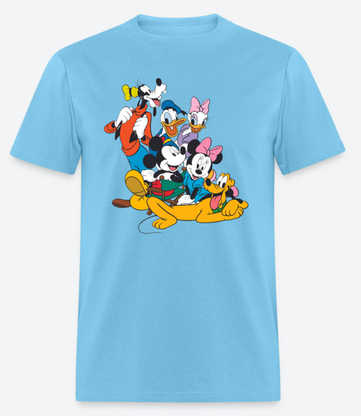Mickey Mouse and Friend Minnie Mouse Kissing Full Size Graphic Short Sleeve T-Shirt,Disney Adult Classic, Mickey and Minnie,Mickey & Minnie Mouse Clip Art, Minnie Kissing Mickey,Plus Size Shirt, % 100 Cotton Custom Shirt.