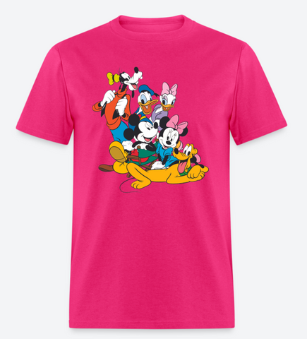 Mickey Mouse and Friend Minnie Mouse Kissing Full Size Graphic Short Sleeve T-Shirt,Disney Adult Classic, Mickey and Minnie,Mickey & Minnie Mouse Clip Art, Minnie Kissing Mickey,Plus Size Shirt, % 100 Cotton Custom Shirt.