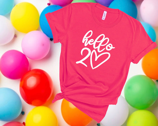 20th birthday, birthday gift for women,birthday gifts for her,best friend birthday gifts, twenty birthday gift,birthday shirt, hello 20