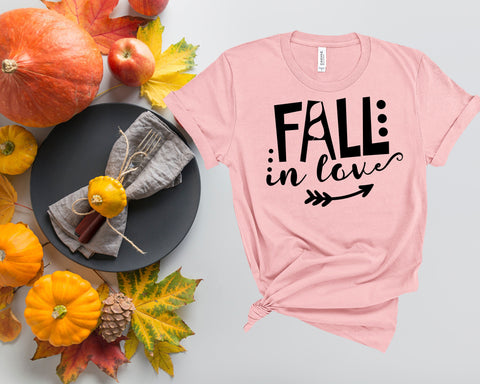 Fall in LOVE, Fall Shirts Women,  Fall Graphic Tee, Cute Fall Shirts, Thanksgiving Shirt