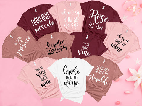 Bachelorette Party Shirts, Funny Bachelorette Shirts, Stumble, Hakuna Moscato, Wine Tasting Shirt,  Wine Theme Bachelorette