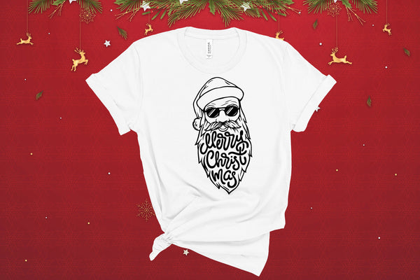 Santa Head Shirt, Merry Christmas, Christmas T-Shirt, Christmas Gift Idea, Santa Shirt, Christmas Shirt, Meowy Christmas