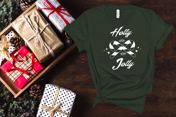 Holly Jolly, Funny Christmas Tee, Christmas Tshirt, Personalized Shirt, Cute Christmas Shirt, Christmas Raglan, Kids Christmas Shirt