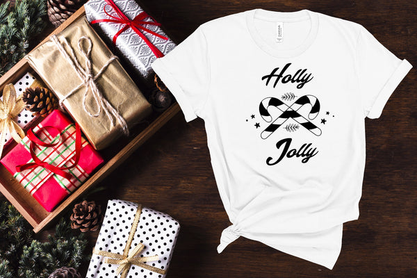 Holly Jolly, Funny Christmas Tee, Christmas Tshirt, Personalized Shirt, Cute Christmas Shirt, Christmas Raglan, Kids Christmas Shirt