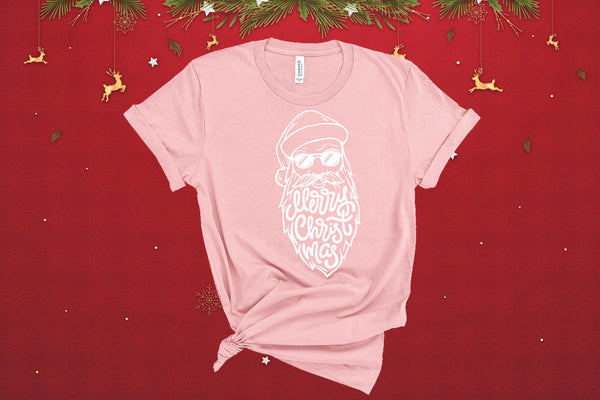 Santa Head Shirt, Merry Christmas, Christmas T-Shirt, Christmas Gift Idea, Santa Shirt, Christmas Shirt, Meowy Christmas