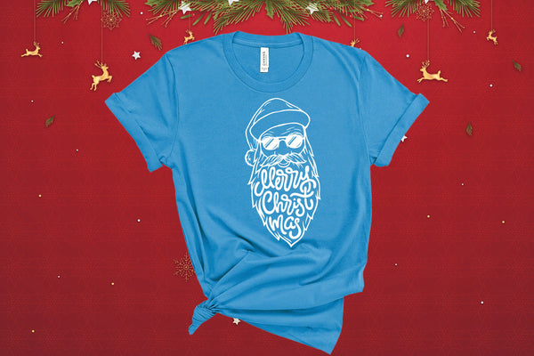 Santa Head Shirt, Merry Christmas, Christmas T-Shirt, Christmas Gift Idea, Santa Shirt, Christmas Shirt, Meowy Christmas