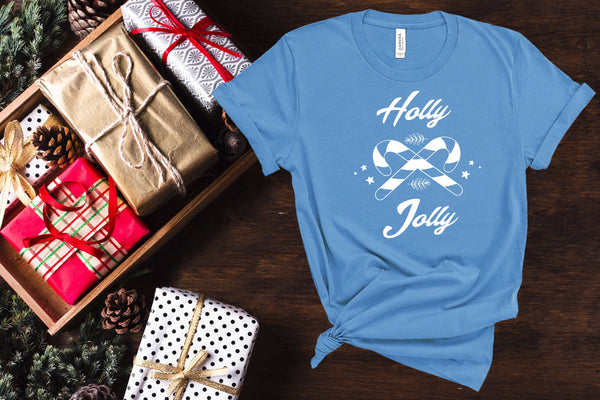 Holly Jolly, Funny Christmas Tee, Christmas Tshirt, Personalized Shirt, Cute Christmas Shirt, Christmas Raglan, Kids Christmas Shirt