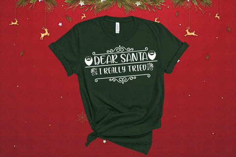 Dear Santa I Really Tried, Christmas Clothes, Christmas Shirt , Funny Christmas, Christmas Bodysuit, Cute Holiday Shirt, Christmas T-Shirt