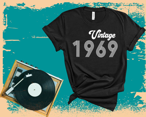 Vintage Birth Year T-shirt - Unisex Shirt - Birth Year Shirt - Personalized Tee - Custom Birth Year - 1969 - Antique - 80's - 70's - 60's