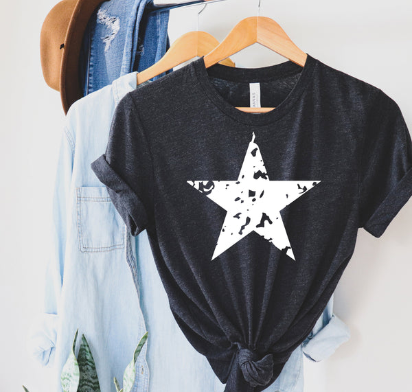 Distressed Star Shirt, White Star Shirt, Star Shirt, Star Tee Shirt, Big Star T Shirt, Chaos Star Shirt Women, Men's Star T-Shirt