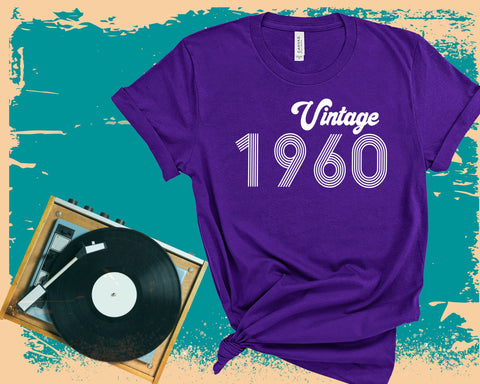 Vintage 1960 tshirt, Birthday Shirt, Birthday Party, Birthday Gift, Birthday Shirt, 60th birthday shirt