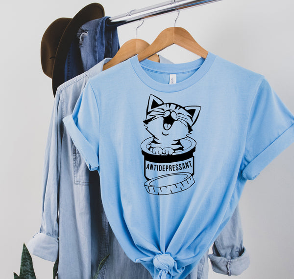 Cute Cat Kitten, Antidepressant shirt, Funny T Shirt,  Men Women Unisex, Best gift Shirt, Best gift for her,Best gift for him, Feb