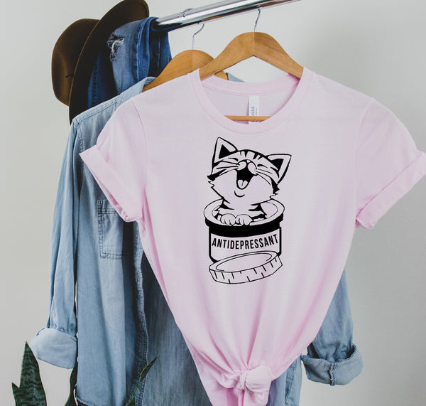Cute Cat Kitten, Antidepressant shirt, Funny T Shirt,  Men Women Unisex, Best gift Shirt, Best gift for her,Best gift for him, Feb