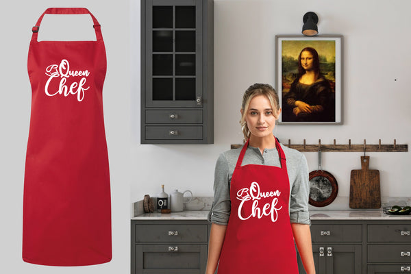 Queen Chef, Personalized Apron, Bakery Apron, Restaurant Apron, Housewarming Gift, New Home Gift, Custom Text Apron, Custom Apron Women