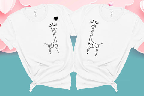 Love Giraffes Valentine , Couple Shirt, Valentines Day, Couples Valentines Day, Best Gift For Her, Stick Boy and Woman
