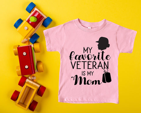 My Favorite Veteran is my Mom, Marine Sister, Veteran's Day onesie, Military onesie, Mother's Day Gift, Army, Navy, Marines Veteran