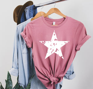 Distressed Star Shirt, White Star Shirt, Star Shirt, Star Tee Shirt, Big Star T Shirt, Chaos Star Shirt Women, Men's Star T-Shirt