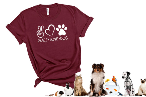 Peace Love Dogs Shirt, Dogs Shirt, Dogs Tshirt, Gift for Dog Mom, Dog Mom Shirt, Dog Shirts for Women, Shirts about Dogs, Gift for Dog Owner