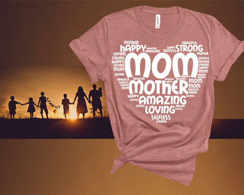 Mom Word Art Shirt,Mother's Day Shirt,Mother's Day Word Art Shirt, Mom Word Cloud Shirt, Best Gift for mom,Motivation Shirt, March 8