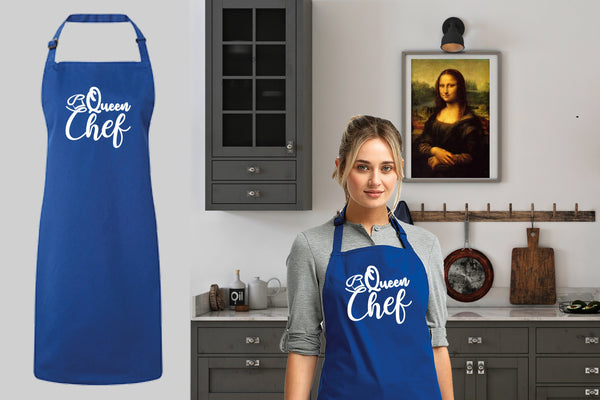 Queen Chef, Personalized Apron, Bakery Apron, Restaurant Apron, Housewarming Gift, New Home Gift, Custom Text Apron, Custom Apron Women