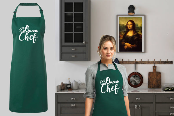 Queen Chef, Personalized Apron, Bakery Apron, Restaurant Apron, Housewarming Gift, New Home Gift, Custom Text Apron, Custom Apron Women