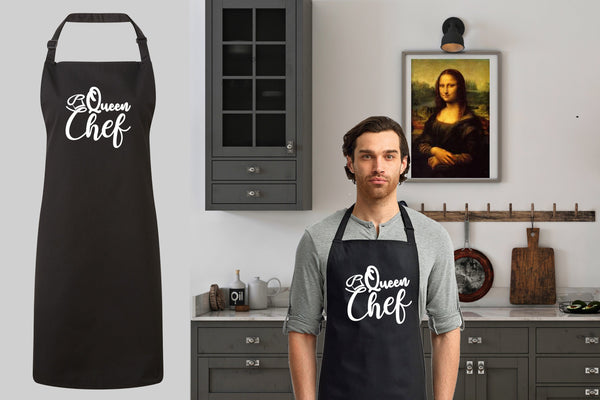 Queen Chef, Personalized Apron, Bakery Apron, Restaurant Apron, Housewarming Gift, New Home Gift, Custom Text Apron, Custom Apron Women