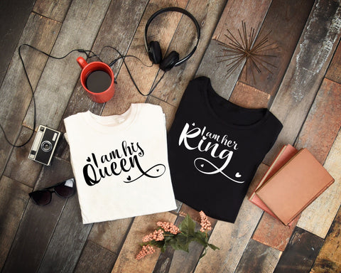 I am his Queen, I am her King, Love Valentine Shirts, Couple Shirt, Valentines Day, Couples Valentines Day, Best Gift For Couples, Fiancee