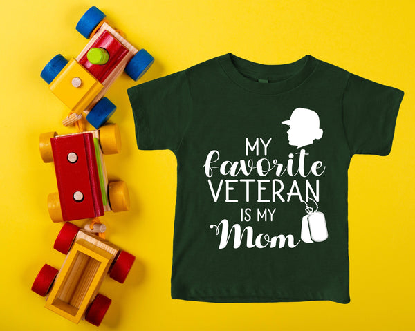 My Favorite Veteran is my Mom, Marine Sister, Veteran's Day onesie, Military onesie, Mother's Day Gift, Army, Navy, Marines Veteran