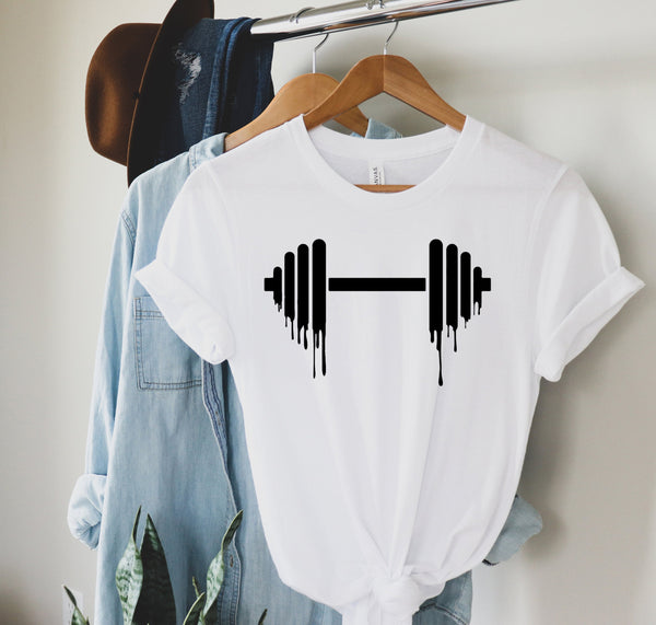 Gym shirt for Men Women Girls, barbell Unisex shirt, Sports Workout Training Shirt,Gym Gift,dumbbell Shirt