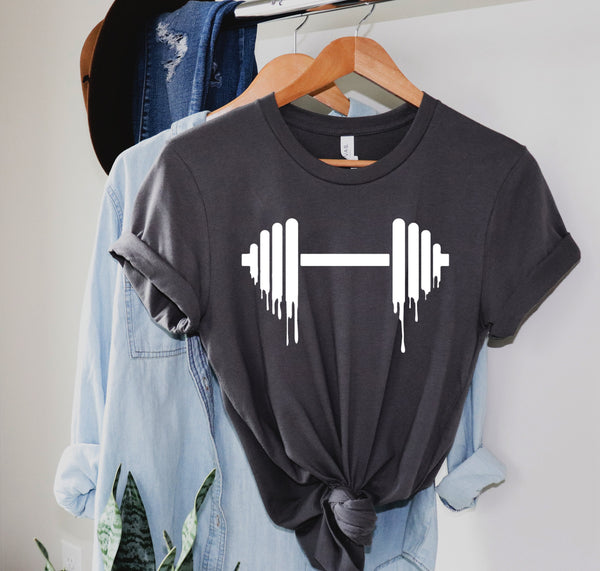Gym shirt for Men Women Girls, barbell Unisex shirt, Sports Workout Training Shirt,Gym Gift,dumbbell Shirt
