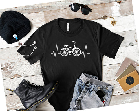 Bicycle Heartbeat Shirt, Bike Shirt, Bicycle Rider Shirt,Cyclist Shirt, Cyclist Birthday Shirt, Biker Shirt, Bike Rider Shirt, 105