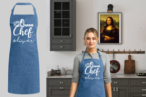 Chef Name Custom Apron, Custom Monogrammed Apron, Custom Text Apron, Personalize Apron, Custom Apron Men, Custom Apron Women, Gift For Her