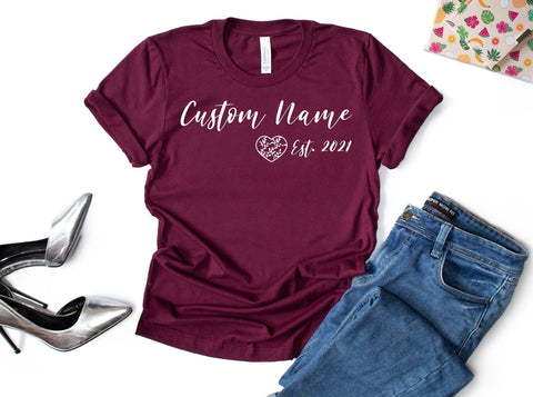 Custom Name Est Shirt, Grandma Est Custom Year Shirt, New Grandma Shirt, Aunt Shirt