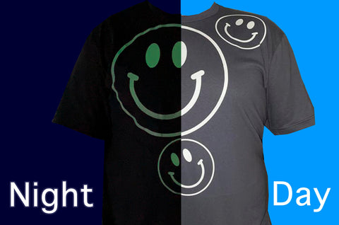 Smiley Shirt, Glow In the Dark Shirt, Custom Shirt, Reflective Shirt with Smiley