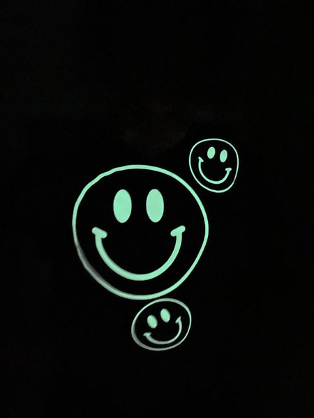 Smiley Shirt, Glow In the Dark Shirt, Custom Shirt, Reflective Shirt with Smiley