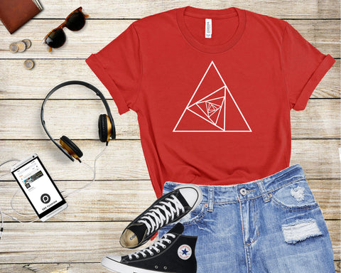 Triangle Shirt, Geometric T Shirt, Graphic Design Unisex Tees, Triangles Shirt, Cool Shirt