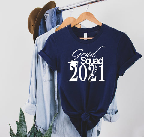 Grad Squad 2021, Graduation Shirt, Class Of 2021 Shirt, Senior Shirt, Gift For The Graduate, Gift For senior, Grad Party Shirt