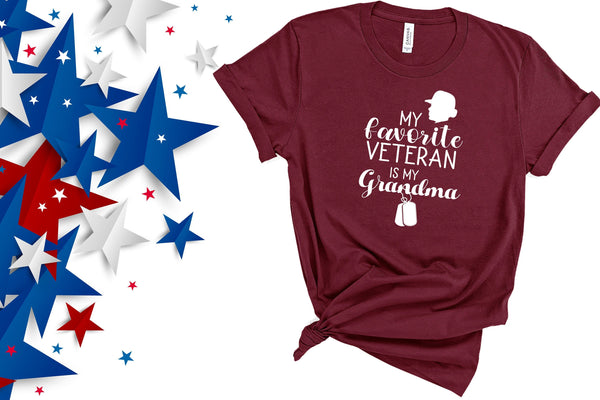 My Favorite Veteran is my Mom, Veteran's Day Shirt,Military Shirt,Boot Camp Graduation,Army, Navy,Marines Veteran,4th of July shirt,Grandma