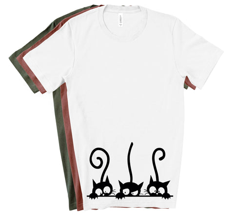 3 Fun Cat Shirt, Black cats T-Shirt, Cool Shirt,Women Men Unisex, Animal Lover Shirt,Funny Shirt,Gift for a friend,Best Quality, Three cats