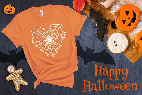 Web T-Shirt,Spider web Shirt, heart web TShirt,Halloween Shirt,Gift for Halloween,Cool Tshirt, Inspirational Tee, Unisex Shirt, Best Quality