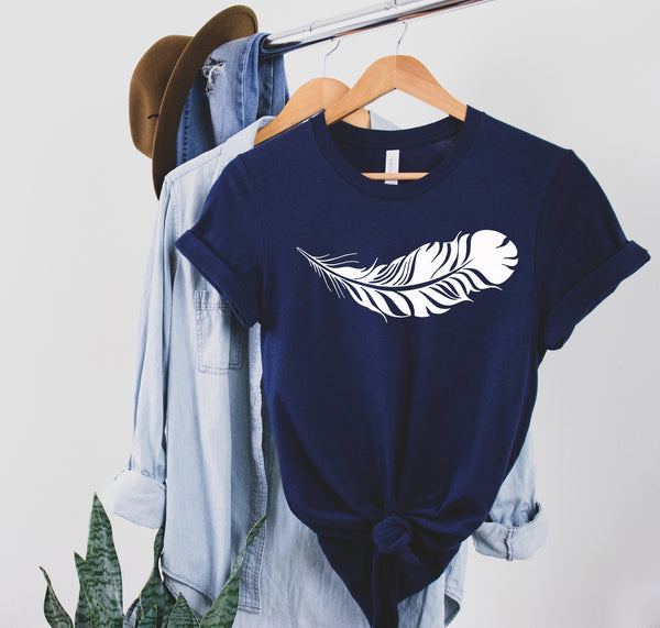 Feather Shirt, Feather Graphic T-Shirt, Sensitive Shirt,Women Men Unisex Tee, Equality, Gift for a friend,Jeff Bezos Top,Blue Origin Feather