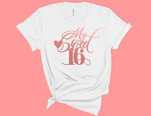 My Sweet 16th birthday Shirt, Personalized 16th Birthday Shirt, Sweet Shirt, Sweet Sixteen, Age 16 Birthday Shirt, My Sweet 16 Tee