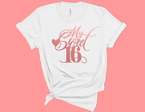 My Sweet 16th birthday Shirt, Personalized 16th Birthday Shirt, Sweet Shirt, Sweet Sixteen, Age 16 Birthday Shirt, My Sweet 16 Tee