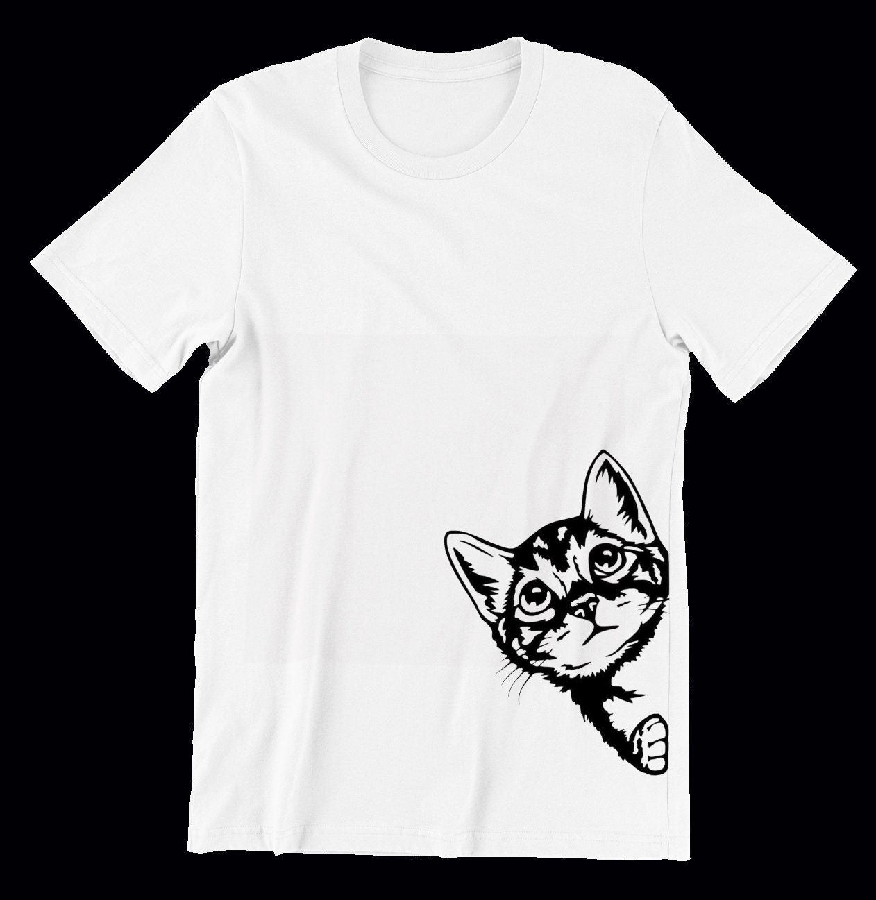 Cute Cat Shirt, Funny T-shirt,Cat Lover Shirt, Cute Cat Peeking Tee, Unisex, toddler, youth, Cat Shirt, Fast Shipping, Best Quality Shirt