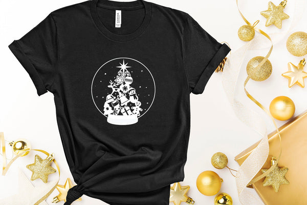 Christmas Snow Globe, Merry Christmas Shirt, Snow Globe Print, Women Holiday Shirt, Xmas Family Gift Ideas, Let It Snow,Gift for Christmas