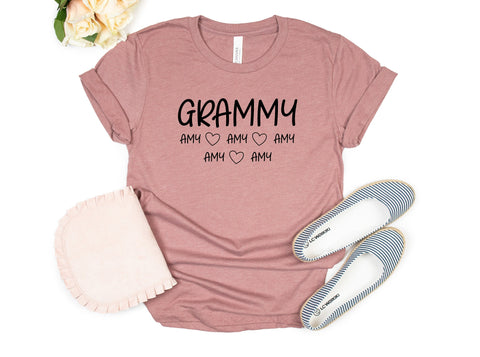 Grammy Custom Name Shirt, Grandma Shirt With Grandkids Names, Nana Shirt, Gift For Grandma, Gift for Grammy, Personalized Grammy shirt